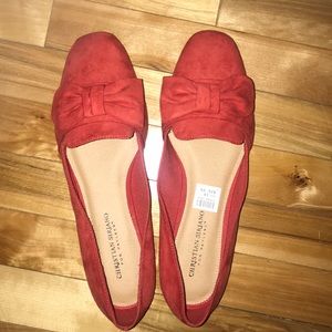 Christian Siriano red flats with bow